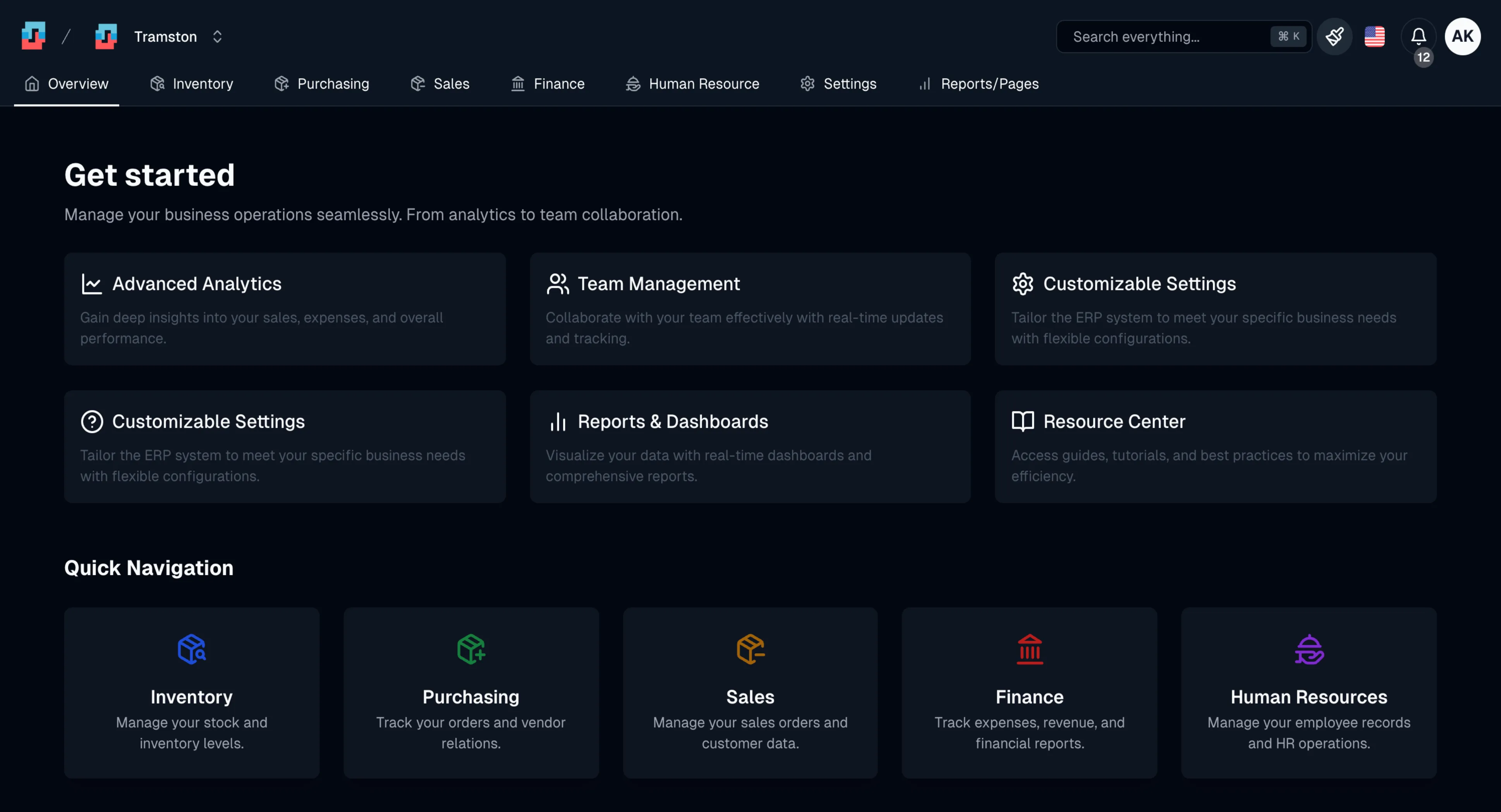 Tramsuite interface